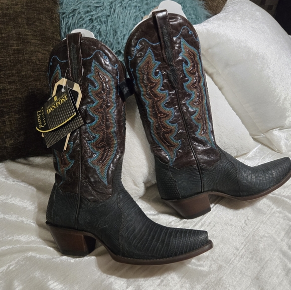 Dan Post Drifter Lizard Boot Women’s Blue/Brown US 8 BRAND NEW NEVER WORN!! - Picture 9 of 10